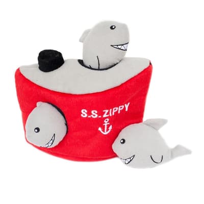 Zippy Paws Zippy Burrow Shark N Ship Dog Toy
