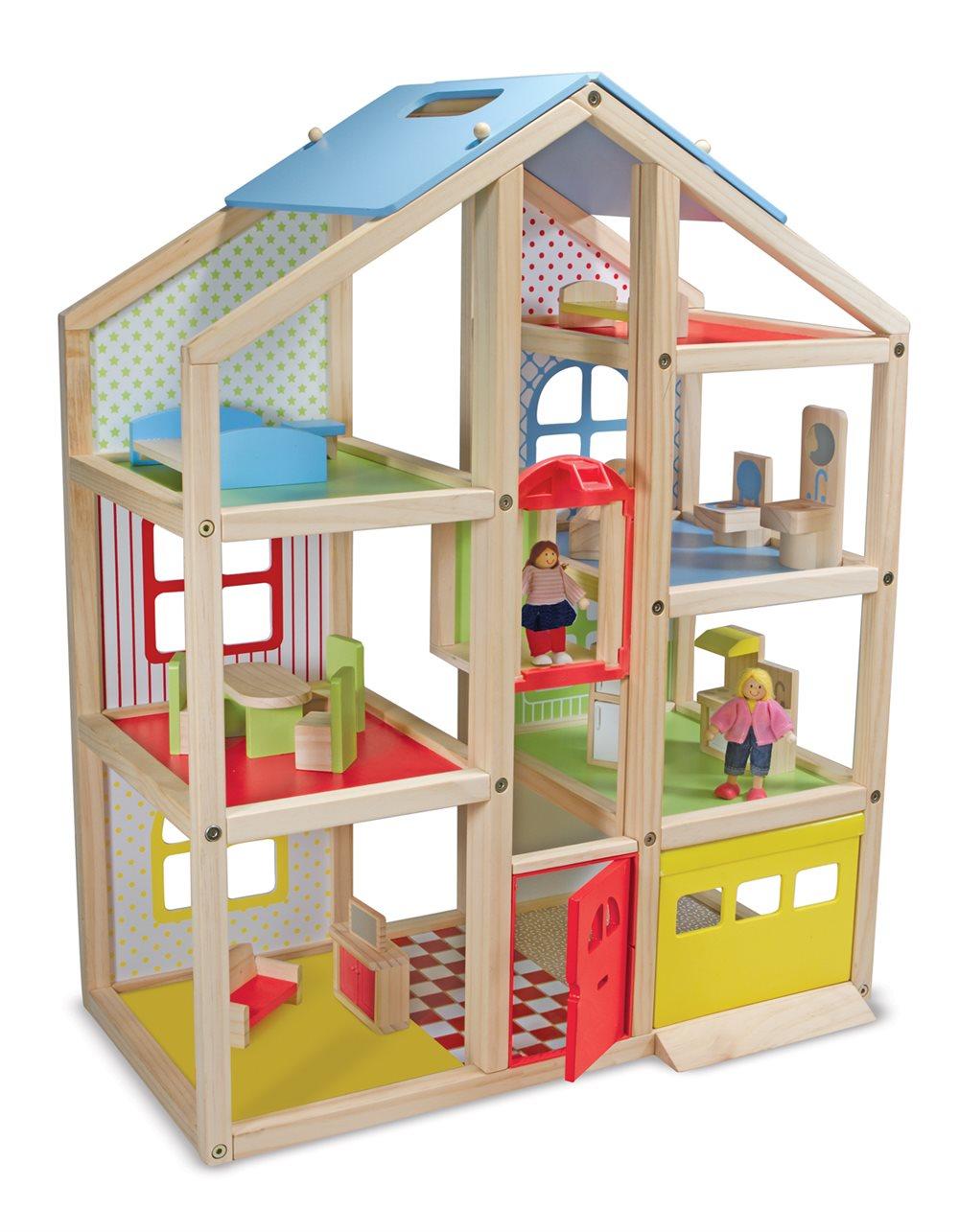 Dockskåp med möbler, 4 våningar, Melissa & Doug