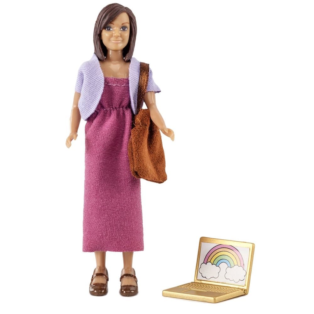 Mamma med laptop og veske, Lundby