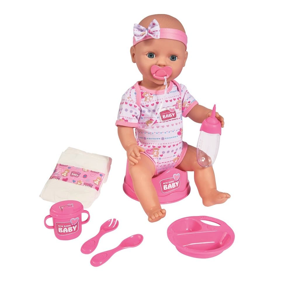 Interaktiv jentedukke, Lys, 43 cm, New Born Baby
