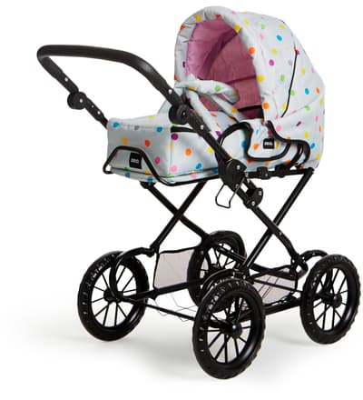 Brio Dukkevogn Combi, Grå/Prikker