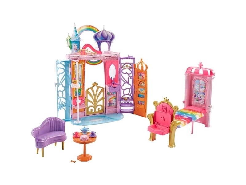 Barbie Dreamtopia Portable Castle Dollhouse, Möbeluppsättning, Multifärg, 3 År, 343 mm