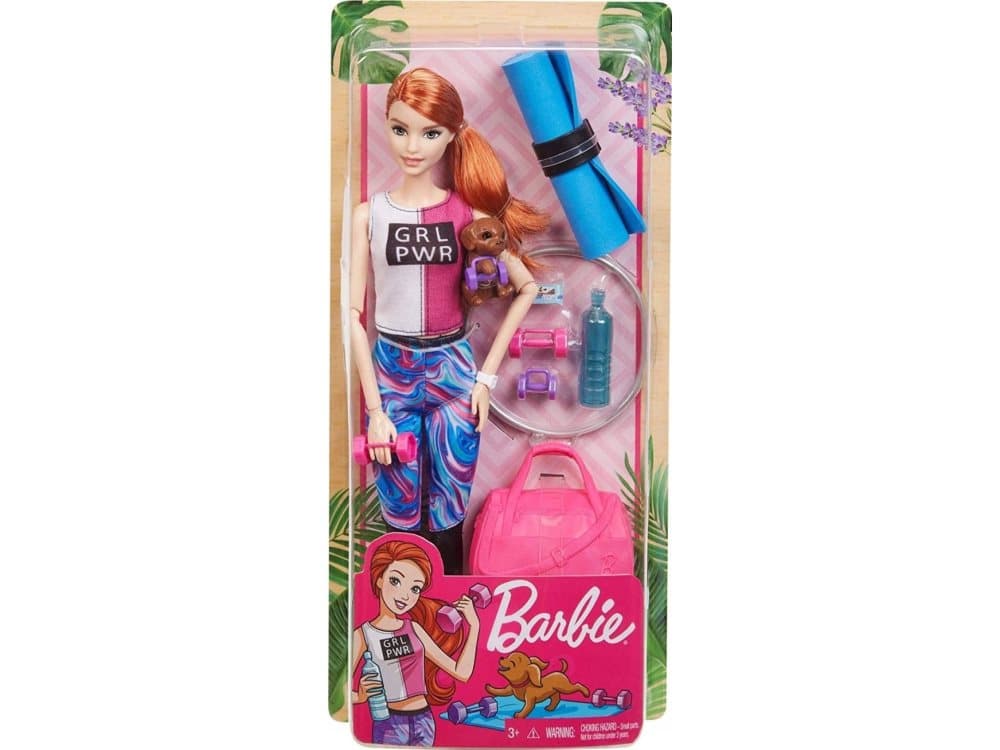 Mattel Barbie Relaxing in the Gym Doll + Accessories (GJG57)