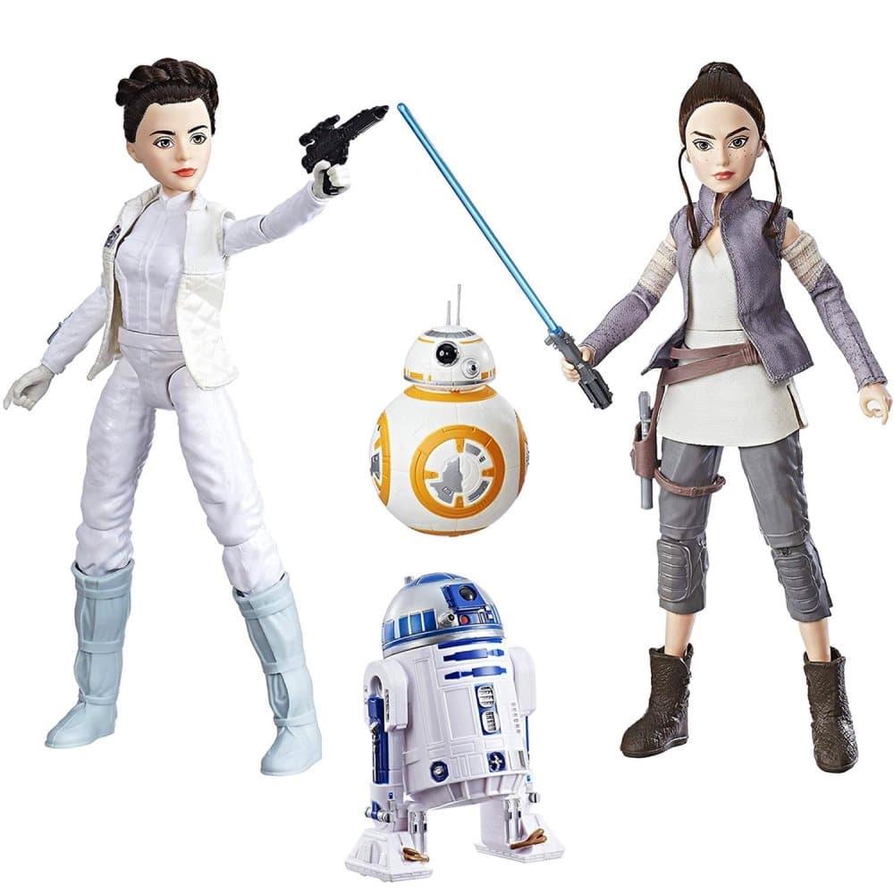4-Pack Star Wars Princess Leia R2-D2 Rey Of Jakku BB-8 Action Figurer/Dukker