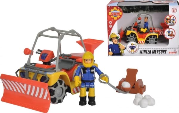 Simba Fireman Sam Figure - Mercury Snow Quad + Sam (109251049038)