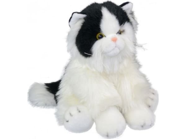 FLUFFY FAM CAT MASCOT BLACK_WHITE 30CM 84404BW