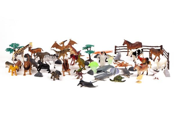 Animal box wild/farm/ocean/diosaurs 60pcs mixed