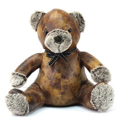 Faux Leather Teddy Doorstop