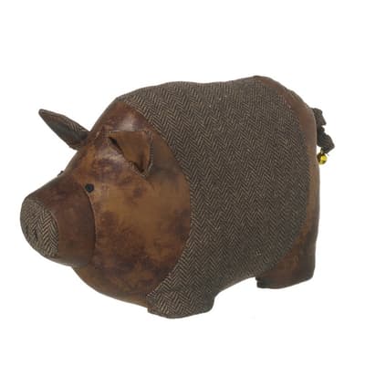 Leather Look Pig Door Stop