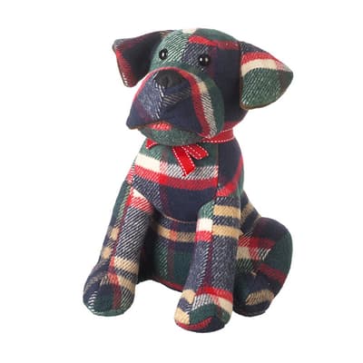 Check Fabric Dog Door Stop