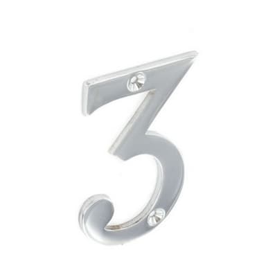 Securit Chrome Numeral 3