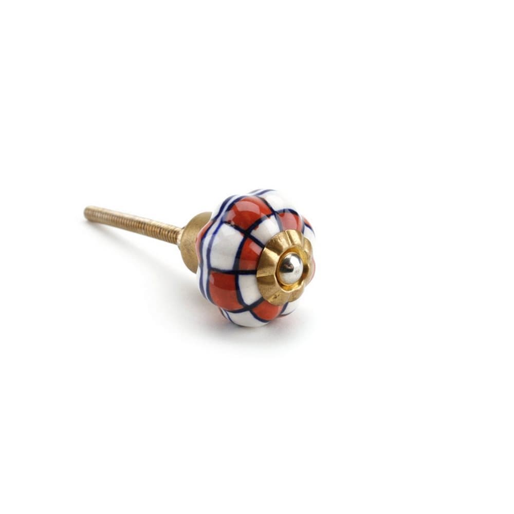 CGB Giftware Red/White Mini Melon Ceramic Drawer Handle