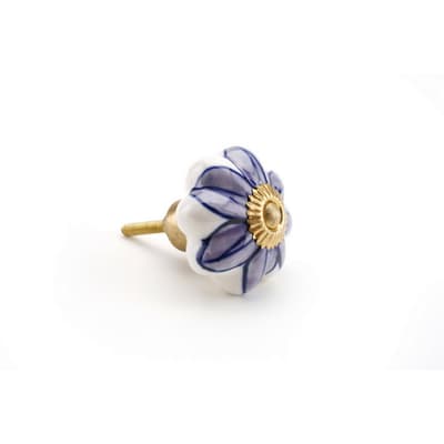 CGB Giftware Purple Flower Melon Ceramic Drawer Handle