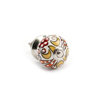 CGB Giftware White/Red Flower Drawer Handle
