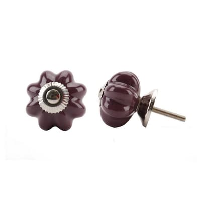 CGB Giftware Purple Melon Shape Ceramic Drawer Handle