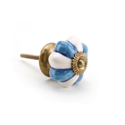 CGB Giftware White/Light Blue Ceramic Drawer Handle