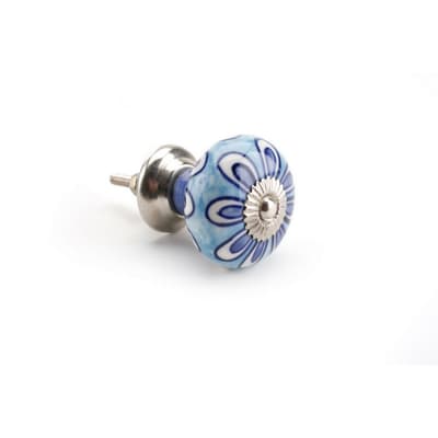 CGB Giftware Blue/White Petal Ceramic Drawer Handle