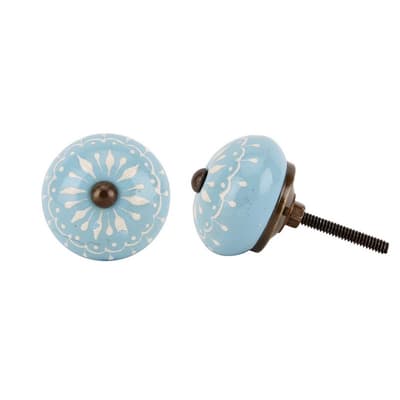CGB Giftware Blue Hand Painted Teardrop Drawer Handle