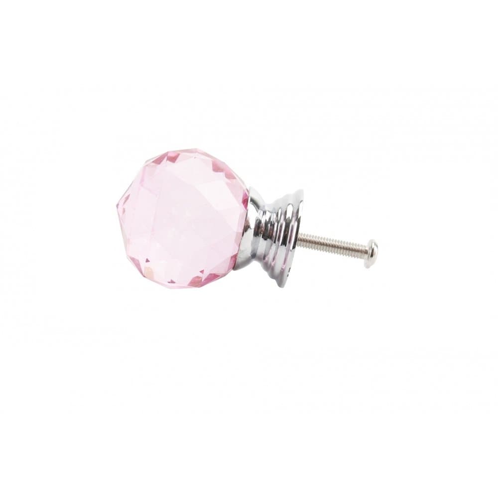 CGB Giftware Pink Glass Crystal Drawer Pull Handle Knob
