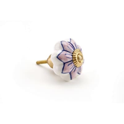 CGB Giftware Pink Flower Melon Ceramic Drawer Handle