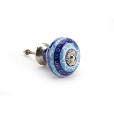 CGB Giftware Light/Dark Blue Round Pattern Drawer Handle