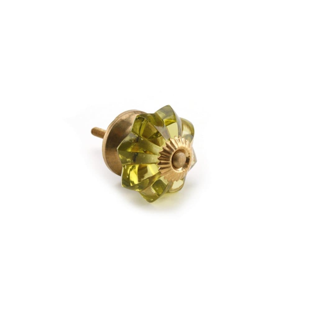 CGB Giftware Green Glass Melon Drawer Handle