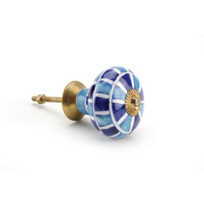CGB Giftware Light/Dark Blue Mosaic Ceramic Drawer Handle