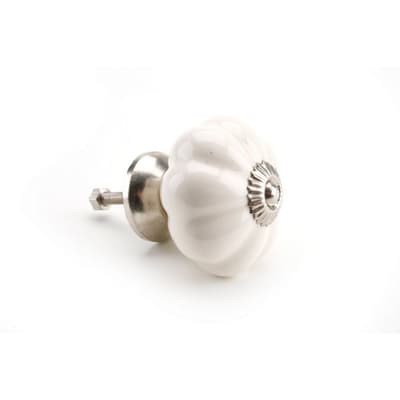 CGB Giftware Large White Melon Ceramic Drawer Handle