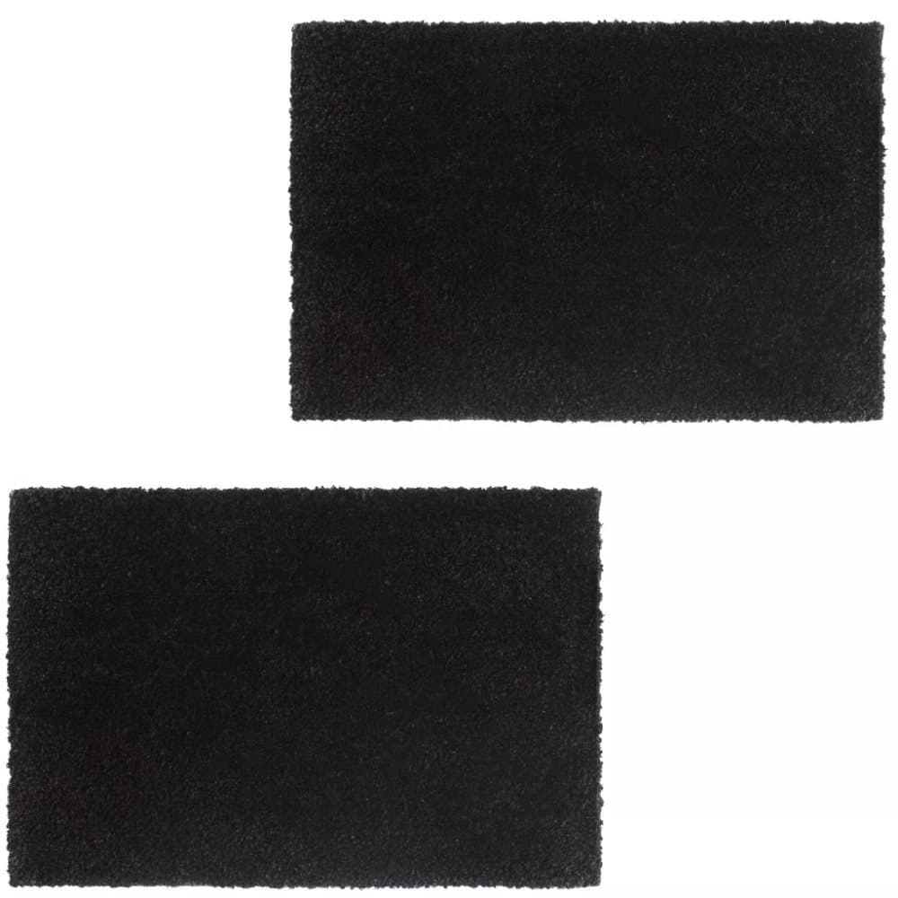vidaXL Dørmatte 2 stk kokosfiber 17 mm 50x80 cm svart