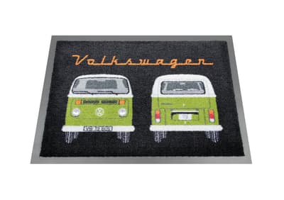 BRISA VW Collection - Volkswagen Bus T2 Camper Van Transporter Dørmåtte (70x50cm/Front & Back/Green)