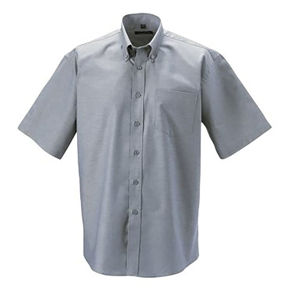 Russell Collection Mens Short Sleeve Easy Care Oxford Shirt