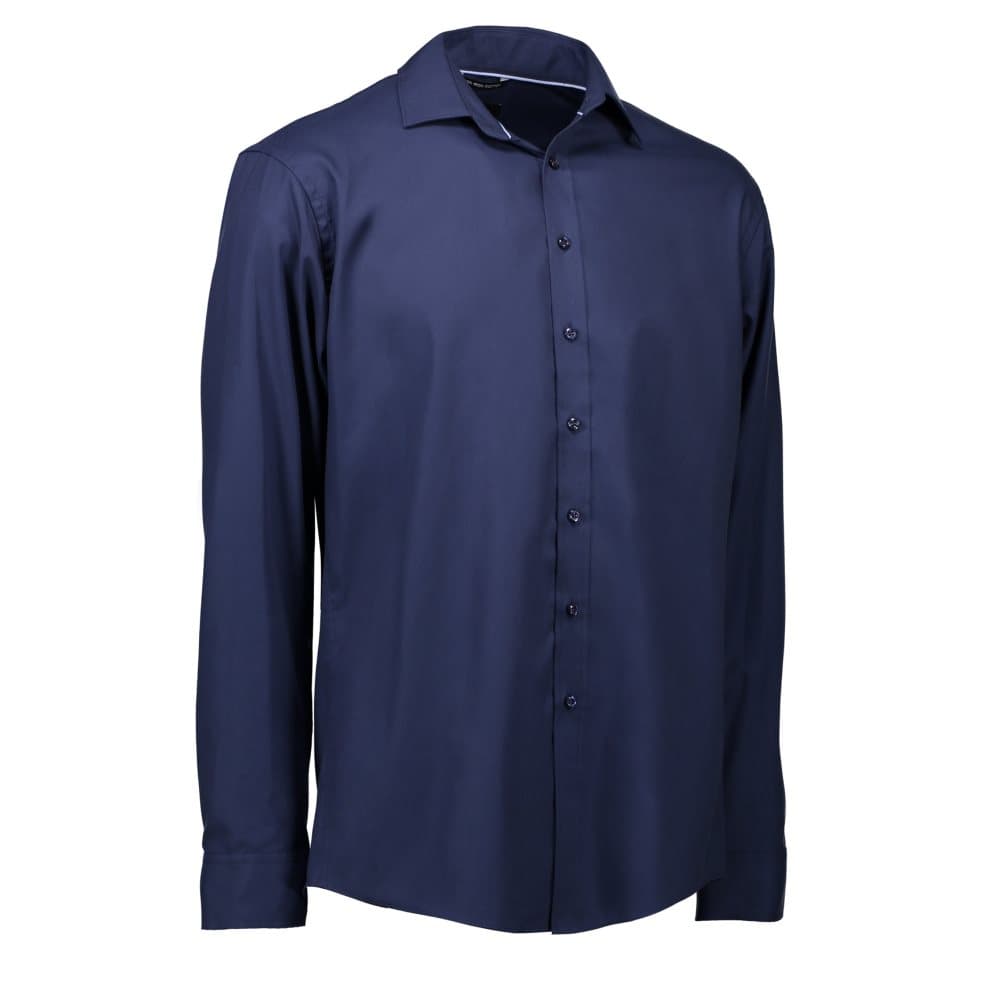 ID Mens Long Sleeve Modern Fit Easy Iron Shirt