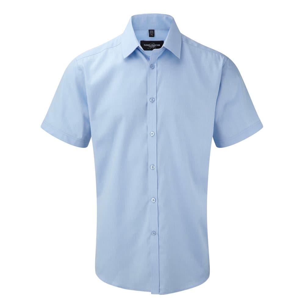 Russell Mens Short Sleeve Herringbone Work Shirt