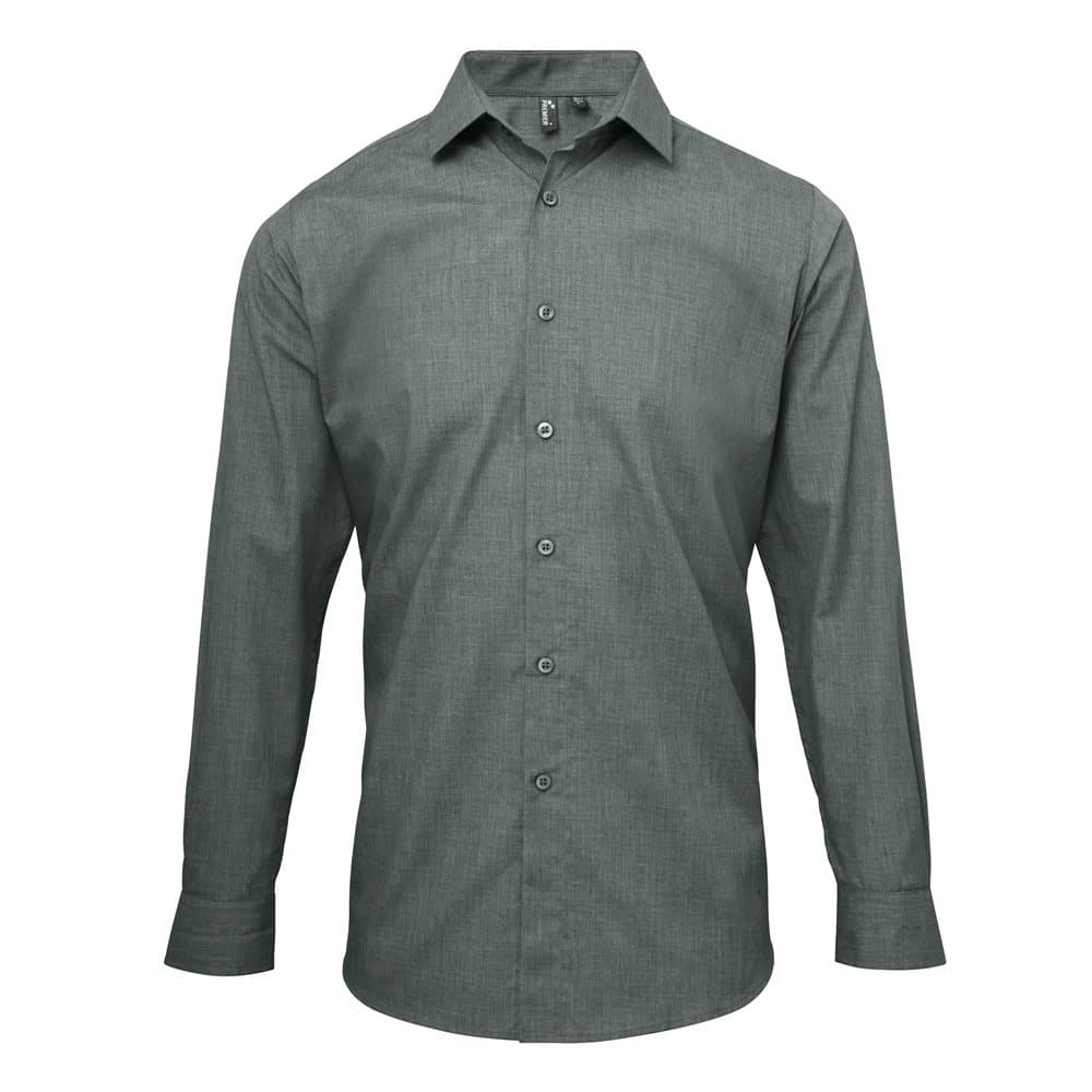 Premier Herr Poplin Cross-Dye Roll-ärmtröja