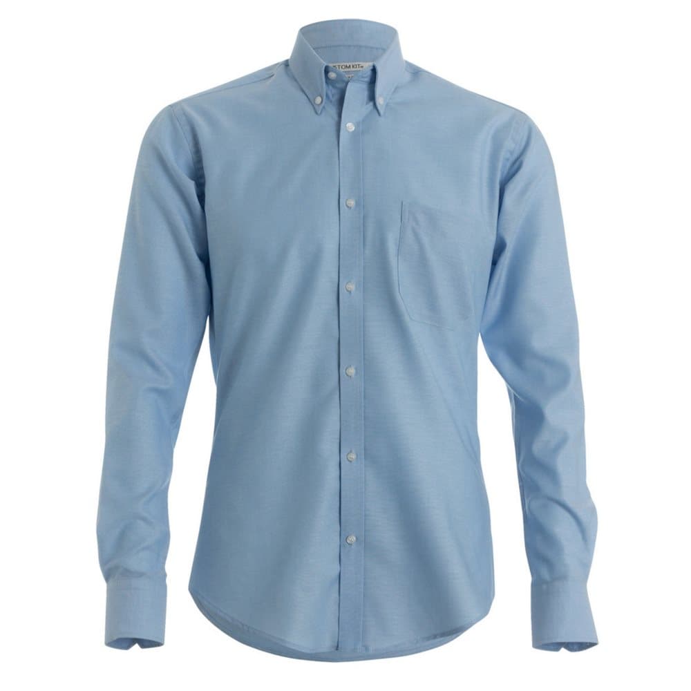 Kustom Kit Långärmad Oxford Twill-skjorta för män