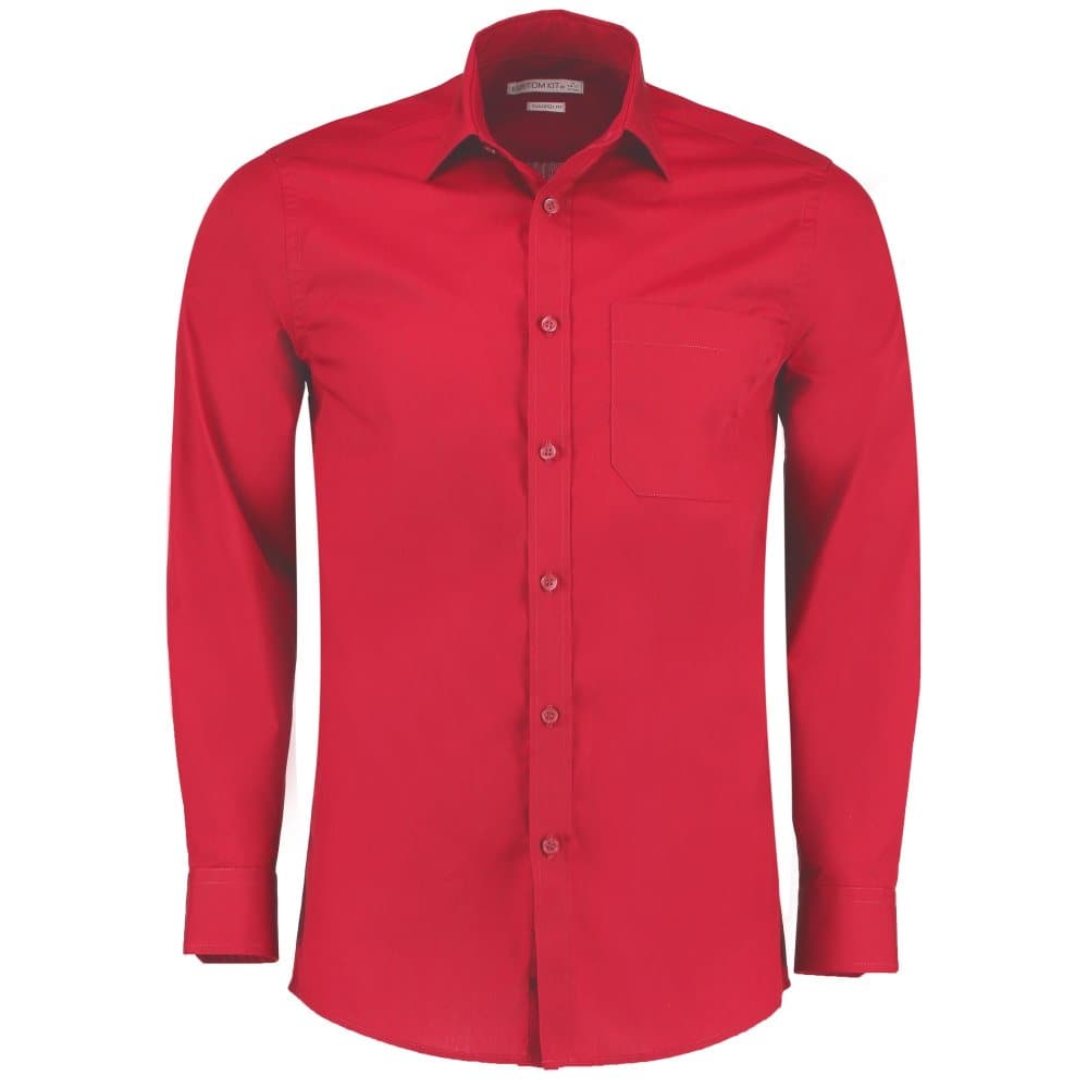 Kustom Kit Mens Long Sleeve Poplin Shirt
