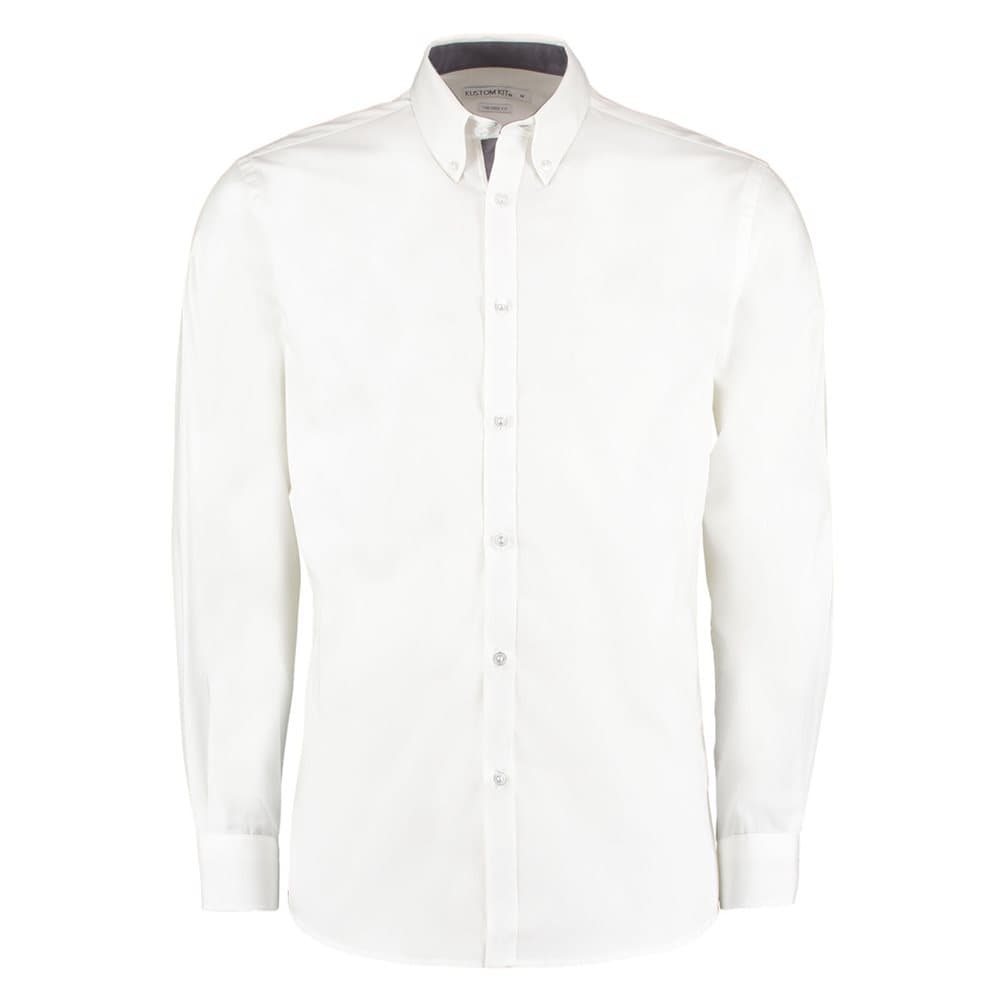 Kustom Kit Mens Contrast Premium Oxford Shirt