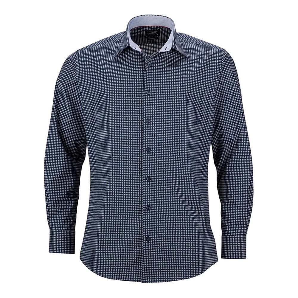 James and Nicholson Mens Classic Fit Dots Shirt