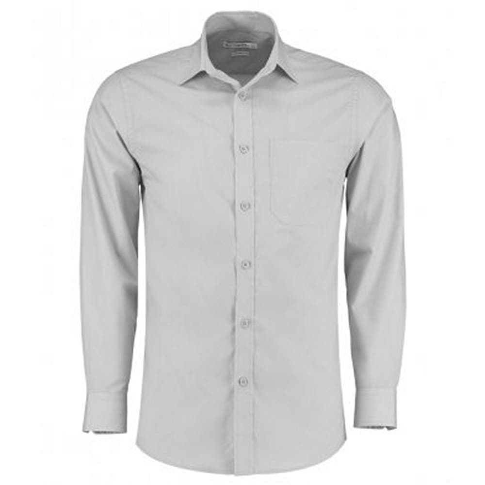 Kustom Kit Mens Long Sleeve Tailored Poplin Shirt
