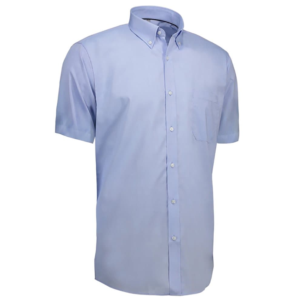 ID Oxford-skjorta för män, kort ärm Modern Fit