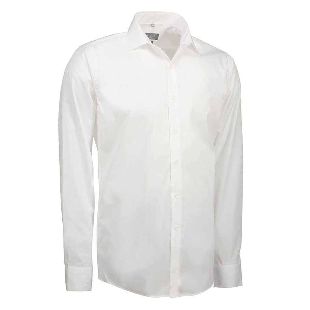 ID Poplin-skjorta för herrar, långärmad Slim Fit