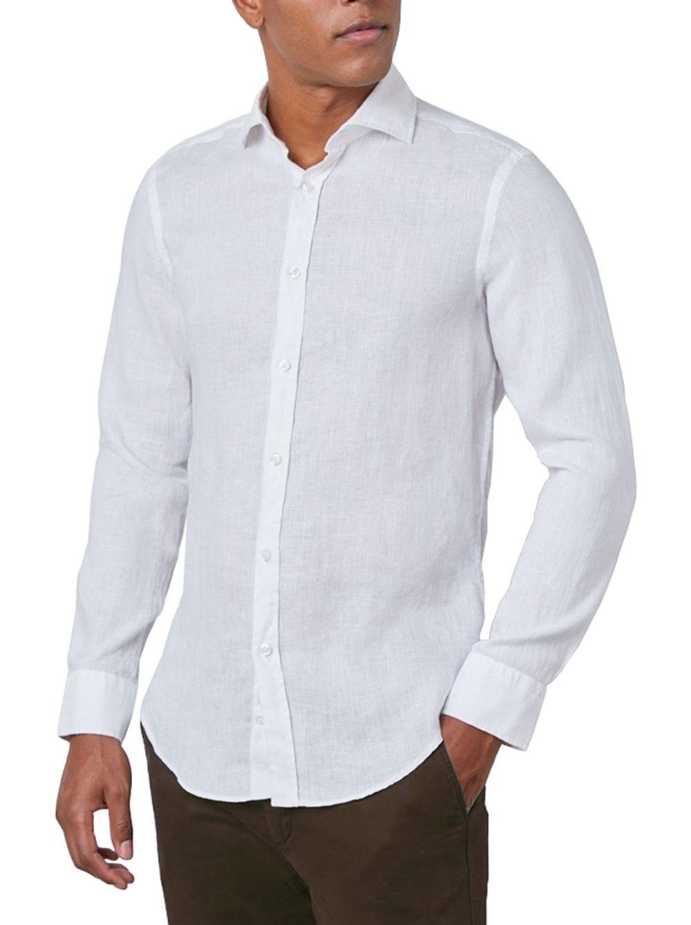 Tailor Concept Scandinavia Pellava Kauluspaita Valkoinen