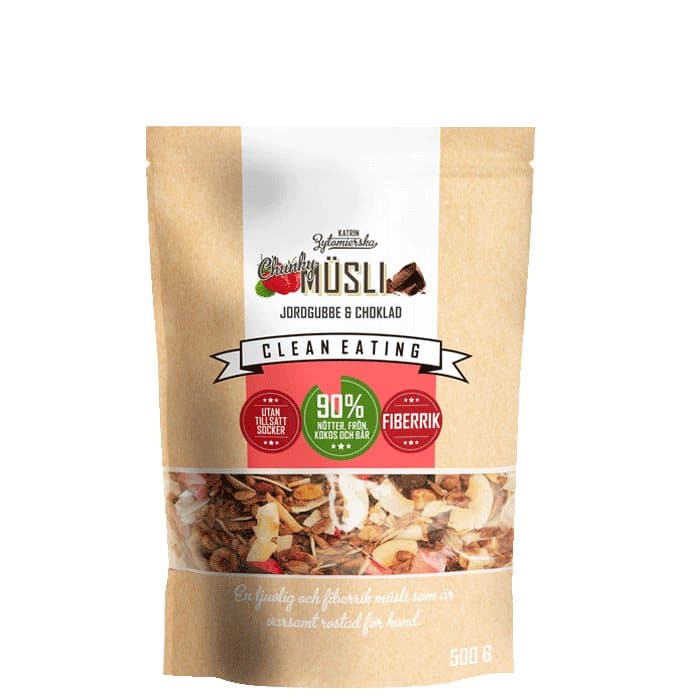 Müsli Chunky Jordgubbe & Choklad, 500 g