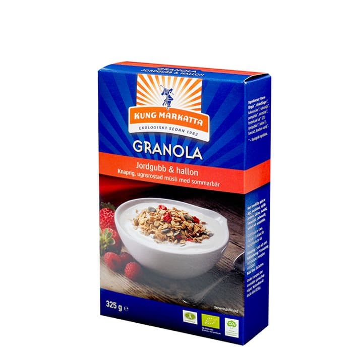 Granola Jordgubb & Hallon EKO, 325 g