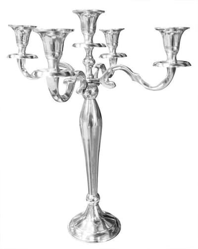 Kandelaber i aluminium 5 armar höjd 40 cm