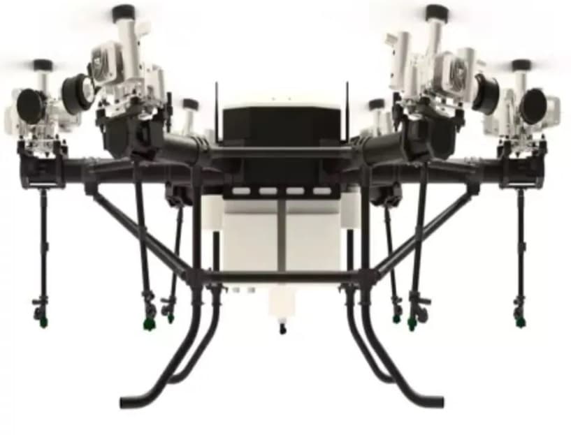 Besprutningsdrönare UAV drone 3 timmar batteritid, 70kg max last, 40L tank