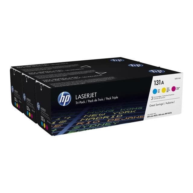 HP 131A tonerkassette - 3 x 1800 sider - Pakke med 3 - gul / cyan / magenta