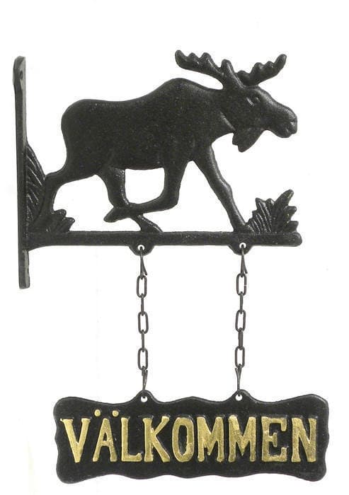 Välkommenskylt med älgmotiv