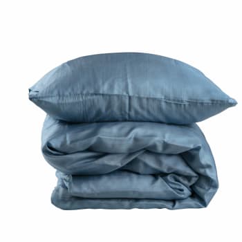Påslakanset siden jeansblå, 10 Momme