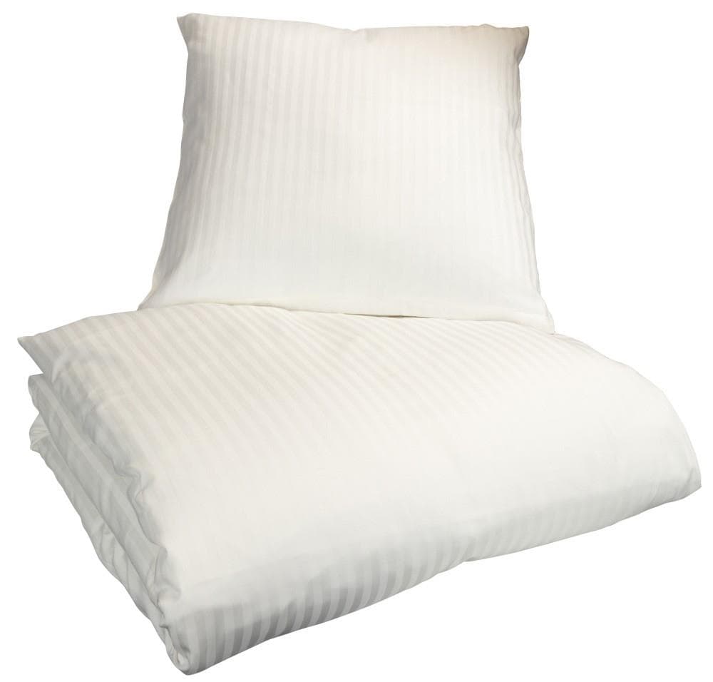 Påslakanset - Hotell-randigt - vit med jacquardvävda ränder - 150x210 cm
